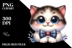 Goofy Baby Cat, Watercolor PNG Product Image 2
