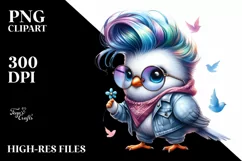 Cute Baby Dove with es Playing PNG Product Image 1