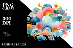 Very Simple Colorful Cloud PNG Product Image 2