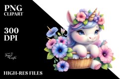 Cute Baby Unicorn Petunia Clipart Product Image 3