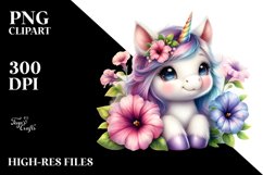 Cute Baby Unicorn Petunia Clipart Product Image 3