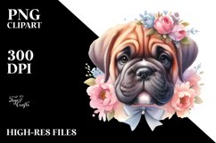 Cute Bullmastiff Watercolor Clipart Product Image 1