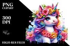 Baby Unicorn with Lei, PNG Product Image 1