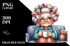 Old Lady Character Couch Hair Curlers Product Image 2