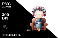 Old Lady Character Couch Hair Curlers Product Image 2