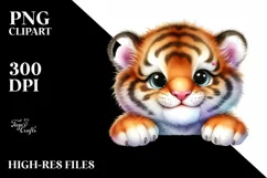 Colorful Small Baby Tiger | Sublimation | Clipart Product Image 1