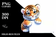 Colorful Small Baby Tiger | Sublimation | Clipart Product Image 1