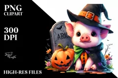 Cute Baby Pig Halloween | Sublimation Clipart Product Image 3