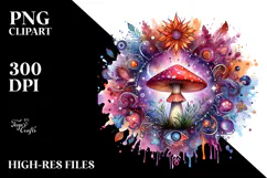 Vibrant Magical Mushroom, PNG Product Image 2