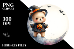 Cute Baby Bear on Moon, Transparent PNG Product Image 2