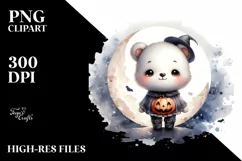 Cute Baby Bear on Moon PNG Product Image 3