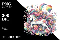 Colorful Unicorn Fantasy | Clipart Product Image 1