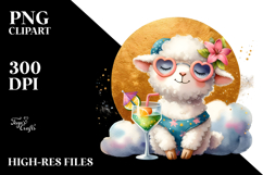 Cute Lamb in Beachwear PNG Product Image 2