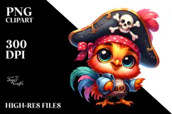 Vibrant Baby Rooster in Pirate Hat PNG Product Image 2