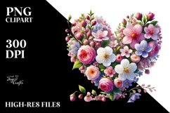 Heart Spring Flowers, Digital Painting PNG Product Image 2