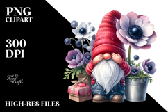 Gnome with Anemone Flower, Transparent PNG Product Image 2