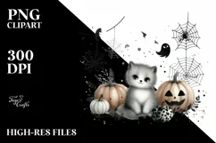 Halloween Cobweb with Animal Print Watercolor PNG Product Image 1