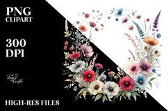 Centered Wild Flowers | Clipart Product Image 3