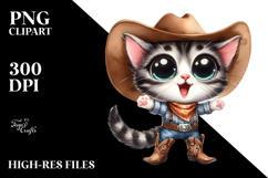 Watercolor Baby Cat Caricature | Clipart Product Image 2