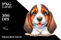 Adorable Basset Hound Puppy, Stylish PNG Product Image 2