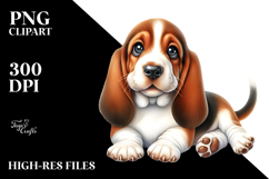 Cute Happy Baby Basset Hound with Big Eyes PNG Product Image 2