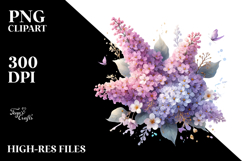 Lilac with Small Golden Insertions, Transparent PNG Product Image 2
