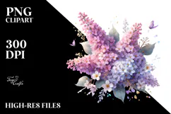 Lilac with Small Golden Insertions, Transparent PNG Product Image 2