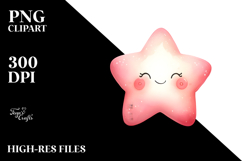 Simple Pinkish Smiling Star PNG Product Image 2