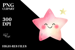 Simple Pinkish Smiling Star PNG Product Image 2