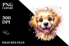 Cute Cartoon Golden Retriever PNG Product Image 2