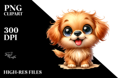 Cartoon Golden Retriever with Crazy Fur PNG Product Image 2