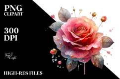 Rose with Golden Insertions PNG Product Image 2