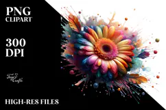 Colorful Shiny Gerbera PNG Product Image 2
