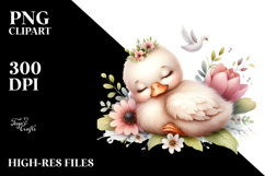 Whimsical Baby Swan Sleeping PNG Product Image 2