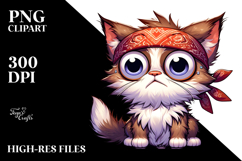 Goofy Cat with Bandana PNG Product Image 2