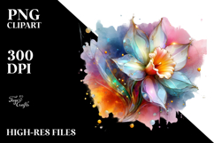 Shiny Golden Daffodil, Heart Shaped, Transparent PNG Product Image 2