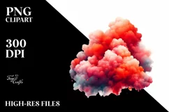 Colorful Redish Watercolor Cloud Vibrant | Summer Sticker Product Image 3
