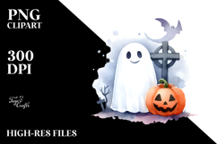 Simple Halloween Ghost PNG Product Image 2