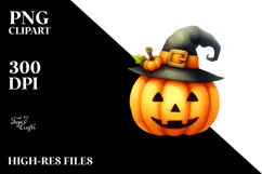 Simple Funny Jack-o'-Lantern Digital Painting PNG Product Image 2