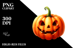 Funny Jack-O&#039;-Lantern Watercolor Image PNG Product Image 2