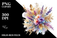 Vibrant Watercolor Abstract Bouquet | Sublimation | Clipart Product Image 1