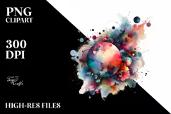 Colorful Watercolor Splash Playful | Summer Sticker Clipart Product Image 3