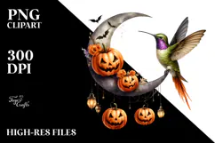 Spooky Halloween Hummingbird, PNG Product Image 2