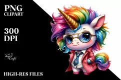 Cute Baby Unicorn Playing PNG Product Image 1