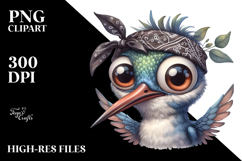 Expressive Hummingbird with Big Eyes and Bandana | Product Image 2