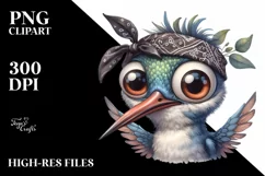 Expressive Hummingbird with Big Eyes and Bandana | Product Image 1