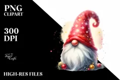Christmas Gnome Watercolor PNG Product Image 3