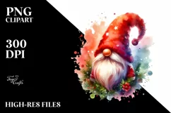Christmas Gnome Watercolor PNG Product Image 3
