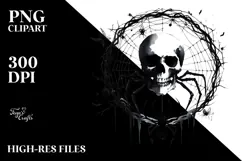 Simple Spider Halloween Clipart PNG Product Image 2