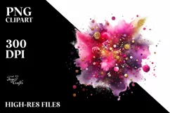 Colorful Magenta Particles Foil Stains | Clipart Product Image 1